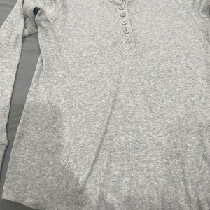 Skims Light Gray Henley Shirt
